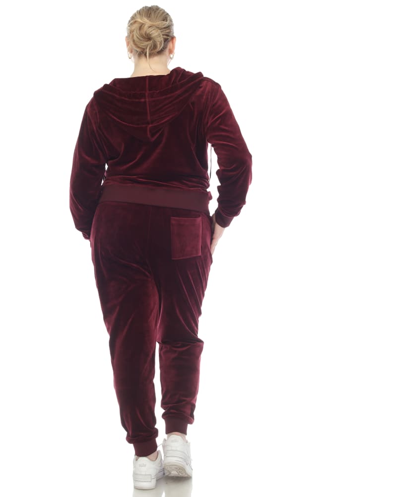 Maroon velour tracksuit top